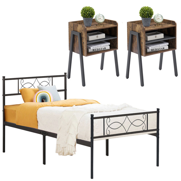 Trent Austin Design® Perna Bedroom Set Bed Frame And Nightstand 3 Piece